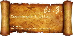 Cservenyák Zita névjegykártya