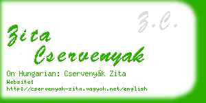 zita cservenyak business card
