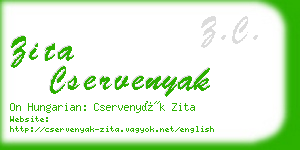 zita cservenyak business card